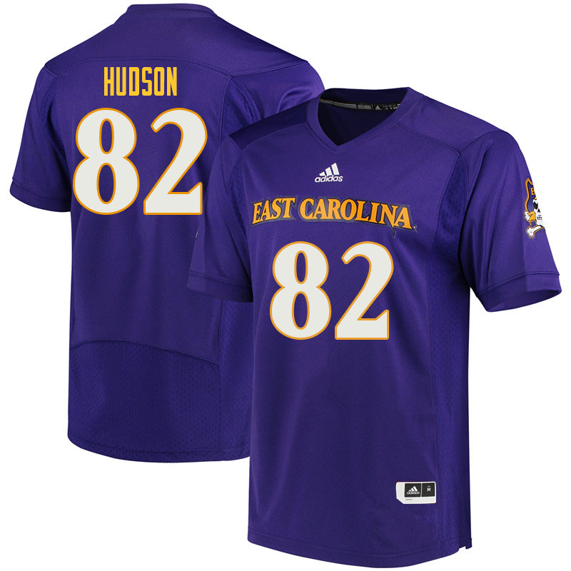 Men #82 Taji Hudson ECU Pirates College Football Jerseys Sale-Purple - Click Image to Close